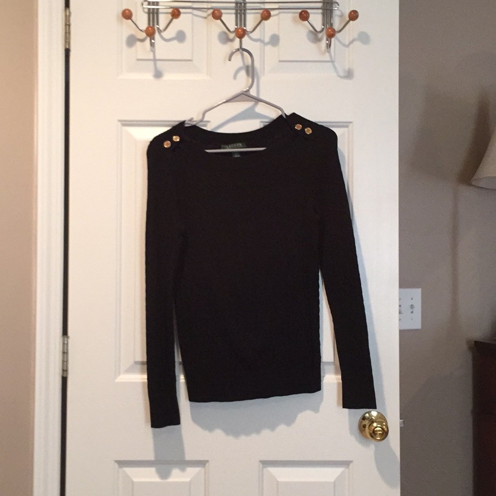 Lauren RL black cable sweater